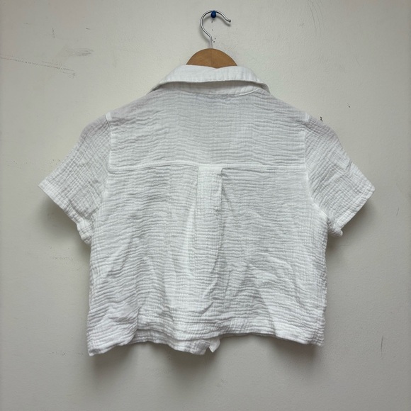 Lulus Cropped Gauzy Top - Picture 10 of 10
